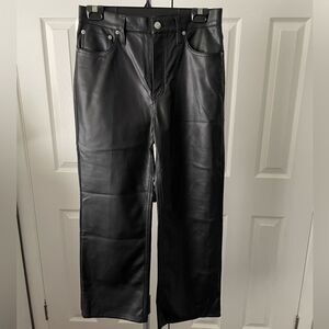 J Crew Faux Leather Black Jeans Size 29
